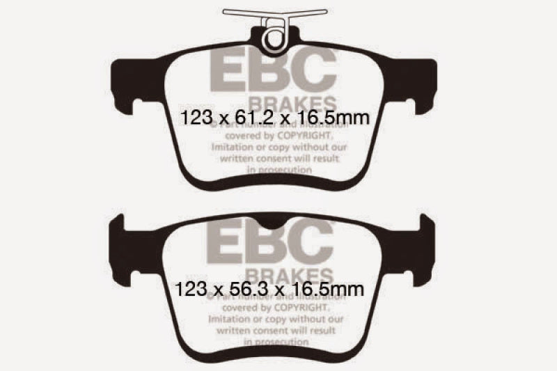 EBC 2014+ Audi A3 1.8 Turbo (w/Electronic Parking Brake) Yellowstuff Rear Brake Pads