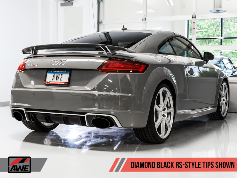 AWE Tuning 18-19 Audi TT RS 8S/RK3 2.5L Turbo Track Edition Exhaust - Diamond Black RS-Style Tips