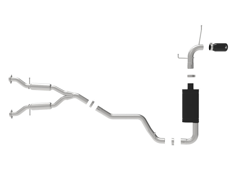 aFe Large Bore HD 3in 304 SS Cat-Back Exhaust w/ Black Tips 14-19 Jeep Grand Cherokee (WK2) V6-3.6L