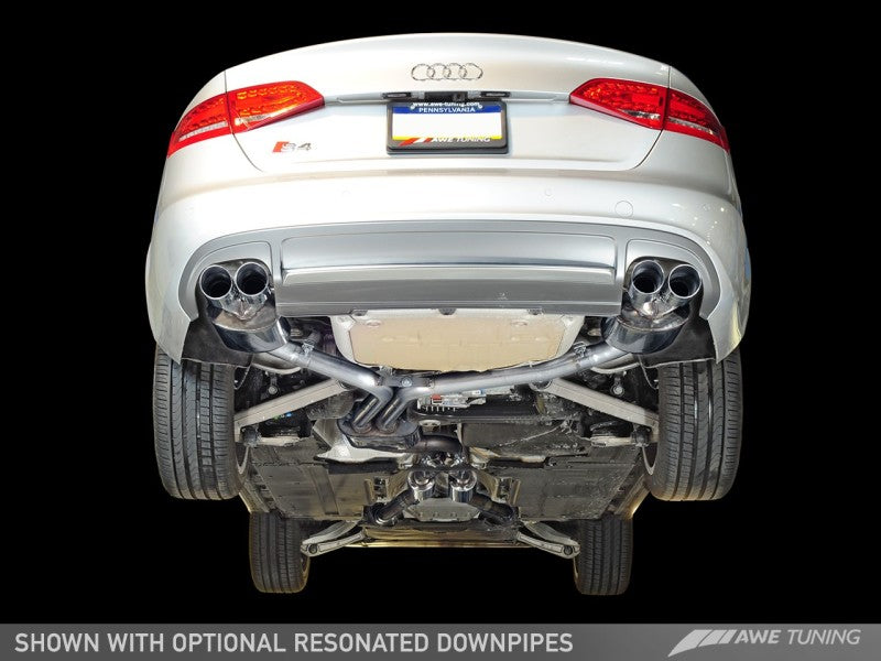 AWE Tuning Audi B8 / B8.5 S4 3.0T Touring Edition Exhaust - Chrome Silver Tips (90mm)