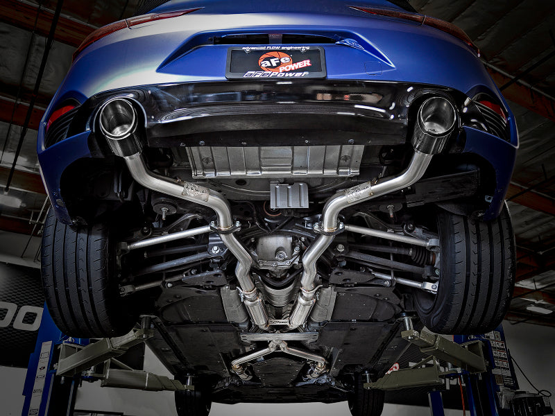 aFe POWER Takeda 2.5in 304 SS CB Exhaust w/ Carbon Fiber Tips 17-19 Infiniti Q60 V6-3.0L (tt)