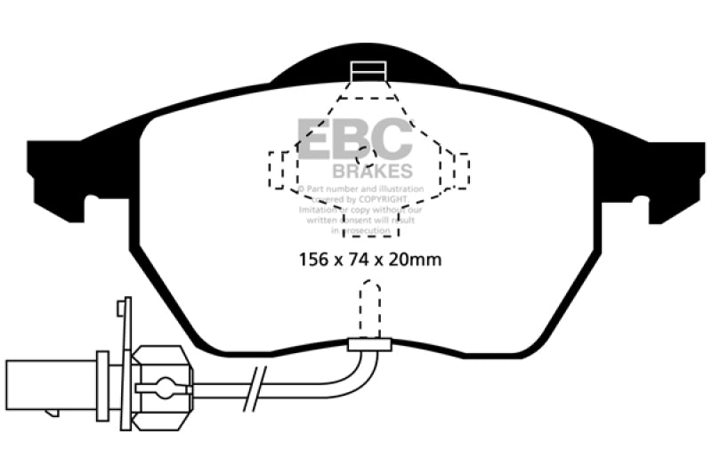 EBC 99-01 Audi A4 1.8 Turbo (B5) Redstuff Front Brake Pads